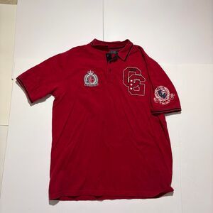 Coogi Men's Red and Burgundy Polo-shirts